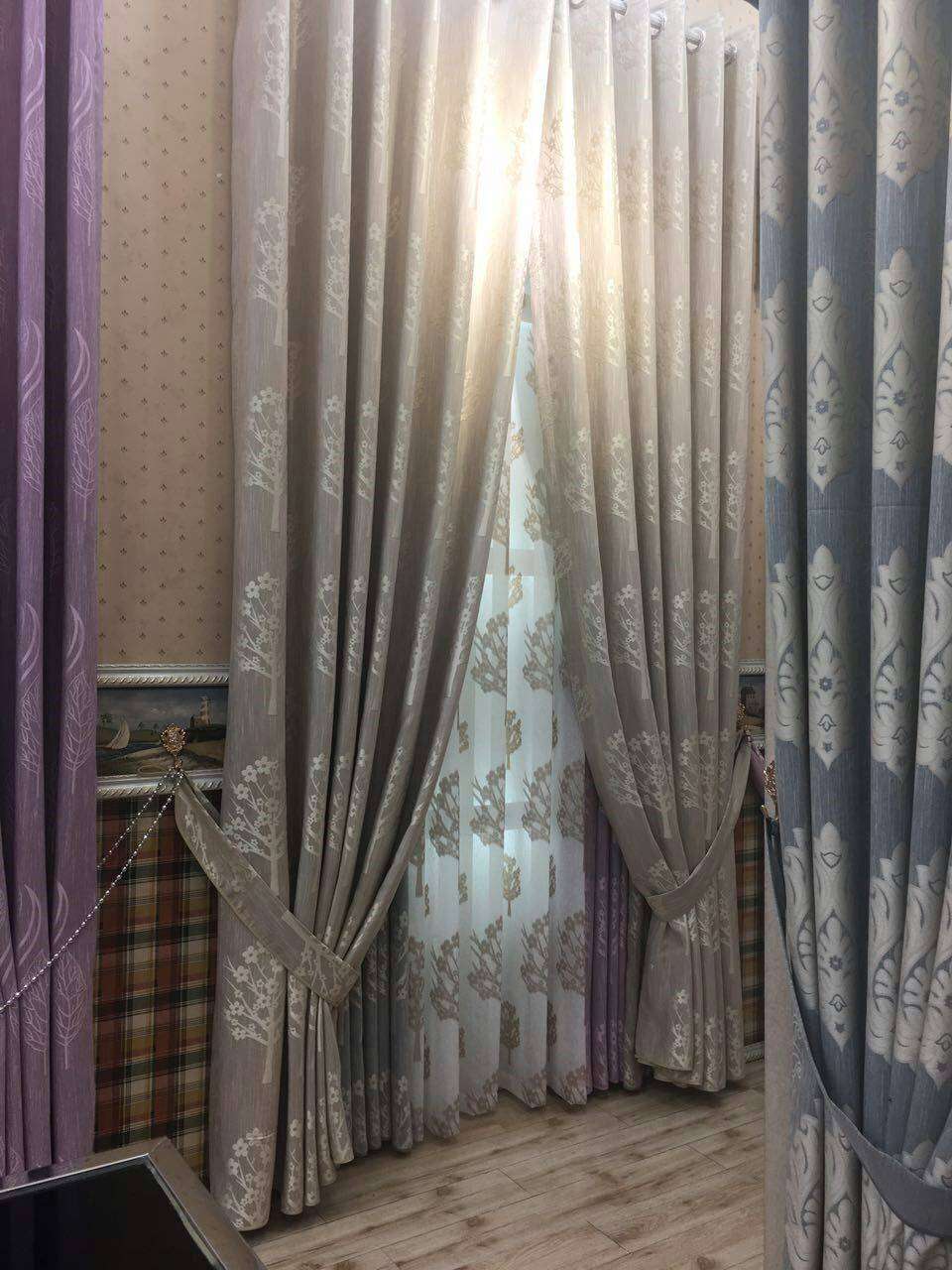 2017全新的竹节棉提花布艺窗帘